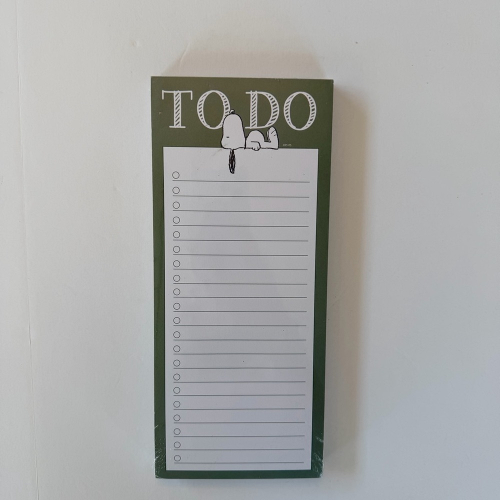 Snoopy Double-Magnet Memo To Do Note Pad New 4"x9" Variety 100 Sheets